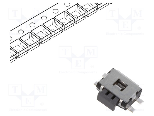 Microswitch TACT; SPST; Pos: 2; 0.05A/12VDC; SMT; none; 1.6N; 1.65mm