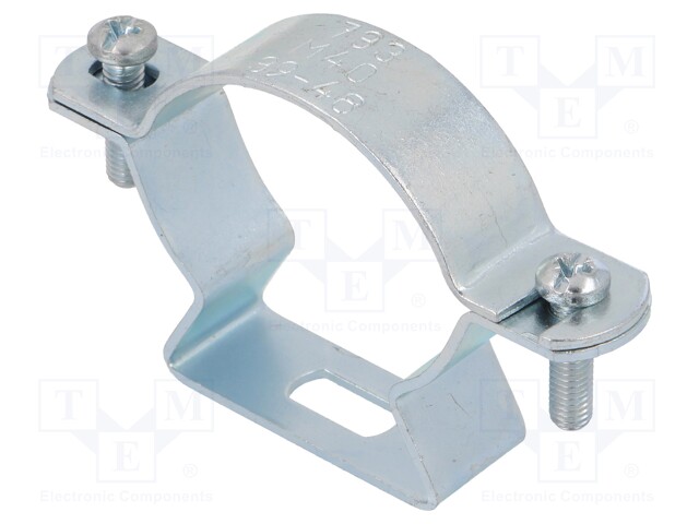 T-bolt clamp; W: 80mm; Clamping: 39÷48mm; steel; Plating: zinc