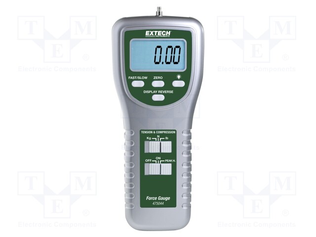 Meter: force gauge; LCD 5 digits; 0÷196N,0÷20kg,0÷44Ibs; 551g