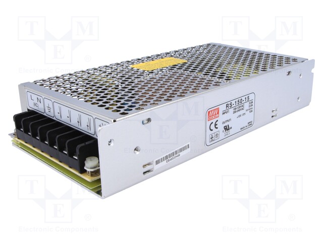 Power supply: switched-mode; modular; 150W; 15VDC; 199x98x38mm