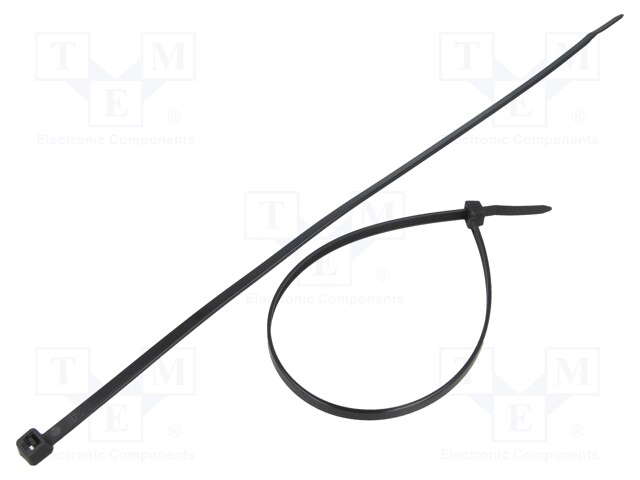 Cable tie; L: 280mm; W: 4.8mm; polyamide; 333N; black; Ømax: 76mm