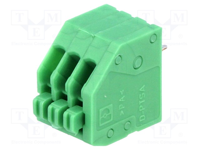 PCB terminal block; angled 45°; 2.5mm; ways: 3; on PCBs; terminal