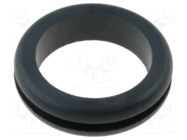 Grommet; Ømount.hole: 19mm; Øhole: 16mm; rubber; black