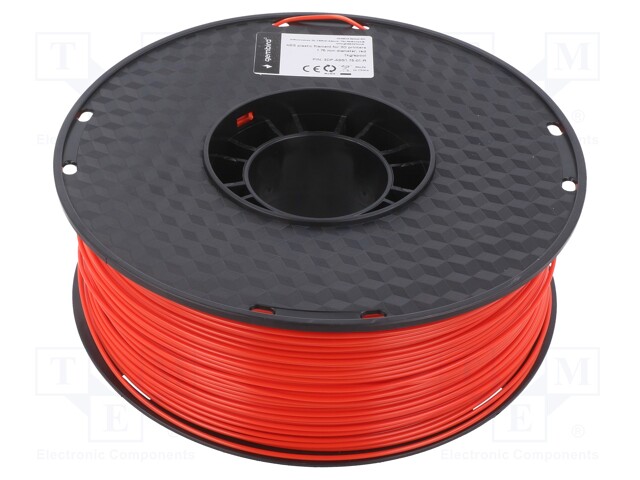 Filament: ABS; 1.75mm; red; 225÷245°C; 1kg