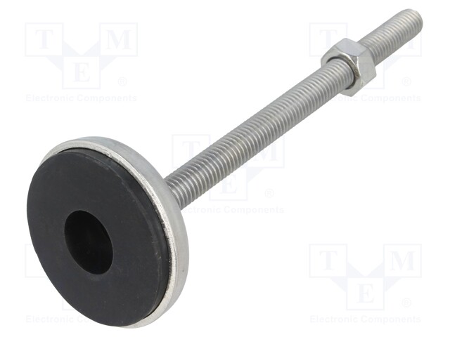 Foot of pin; rigid; Base dia: 55mm; M12; stainless steel