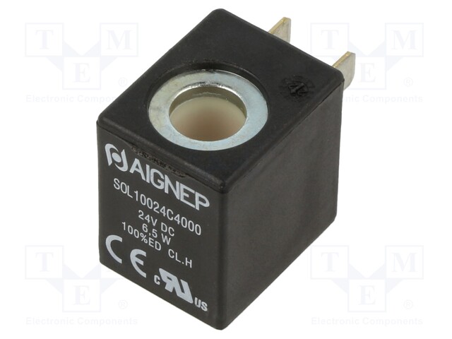 Coil for solenoid valve; IP65; 24VDC; 6.5W