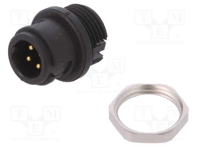 Socket; Connector: circular; 710; male; PIN: 4; unshielded; 3A; IP40