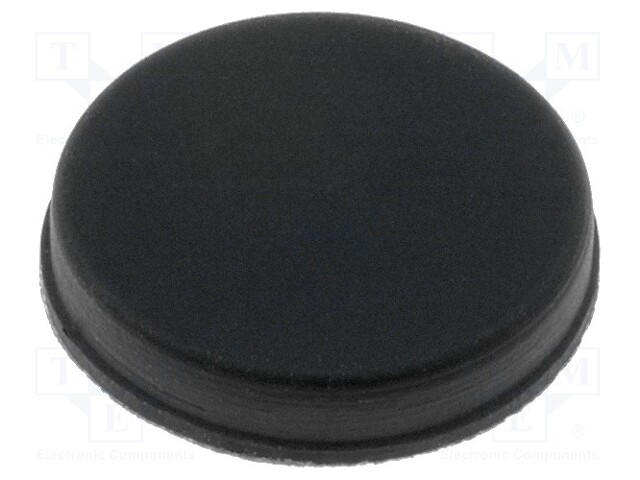 Self-adhesive foot; black; rubber; A: 11.7mm; B: 10.6mm; E: 2.85mm