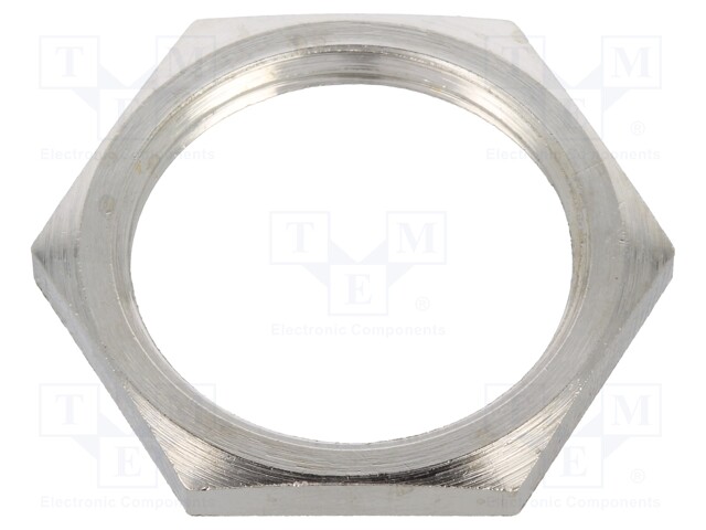 Nut; M25; brass; nickel; 30mm; Thread: metric; Pitch: 1,5