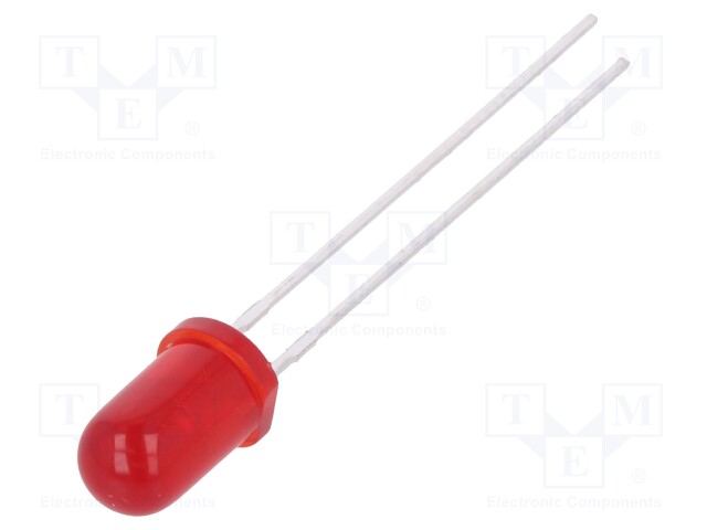 LED; 5mm; red; 3÷6mcd; 30°; Front: convex; No.of term: 2