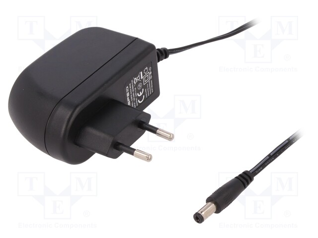 Power supply: switched-mode; 24VDC; 1A; Out: 5,5/2,1; 24W; Plug: EU