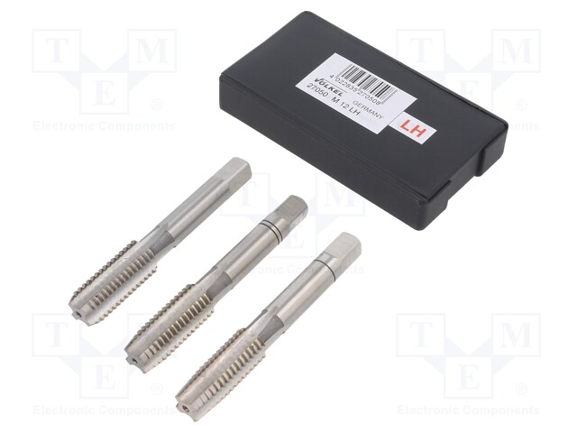 Tap; HSS-G; M12; 1.75; 75mm; Pcs: 3; Conform to: DIN 352; 7mm