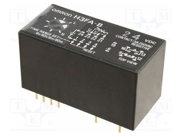 Timer; 0,6s÷60min; SPST-NO + SPST-NC; 250VAC/3A; 24VDC; PCB