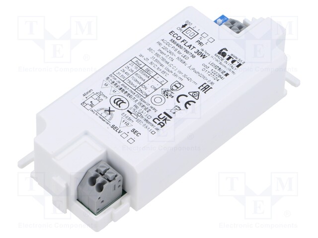 Power supply: switched-mode; LED; 30÷42VDC; 550÷750mA; 220÷240VAC