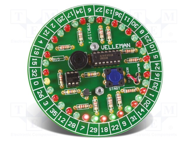 Electronic roulette; visual effects; No.of diodes: 37; 91mm