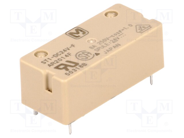 Relay: electromagnetic; SPST-NO + SPST-NC; Ucoil: 24VDC; 2.4kΩ