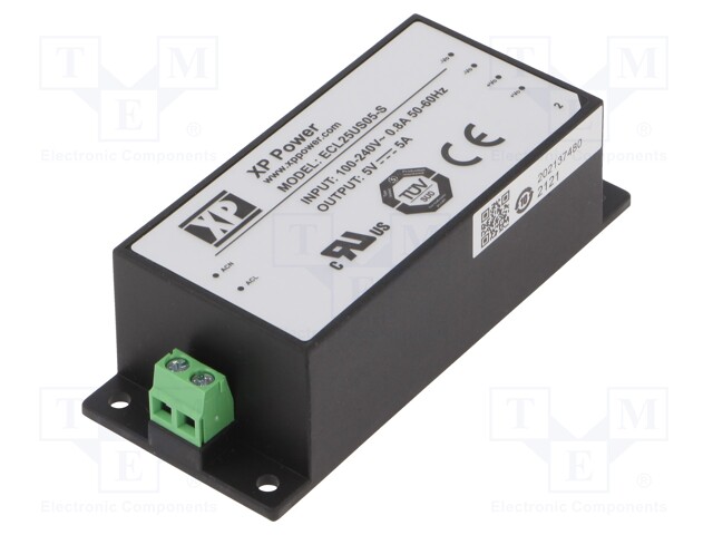 Power supply: switched-mode; 25W; 5VDC; 5A; OUT: 1; 96x40x28.5mm