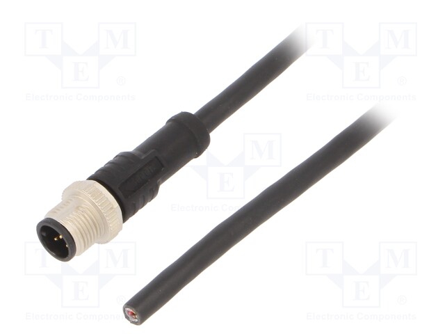 Connection lead; M12; PIN: 5; straight; 5m; plug; 60VAC; 4A; -20÷80°C