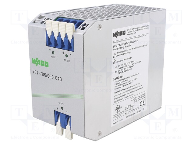 Power supply: switched-mode; 24VDC; 76A; Mounting: DIN