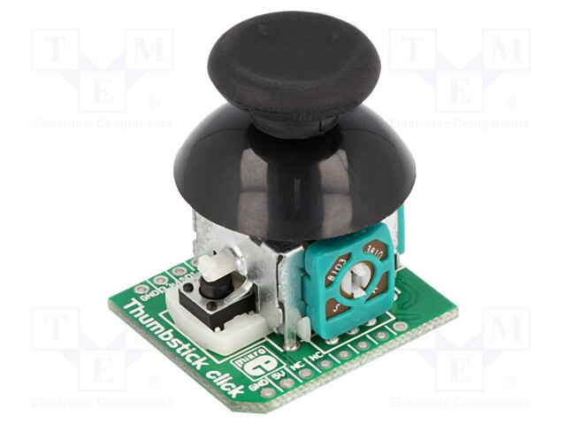 Click board; joystick; SPI; MCP3204; mikroBUS connector; 3.3VDC