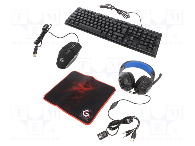 Gaming kit; black; Jack 3,5mm,USB A; wired,US layout; 20Hz÷20kHz