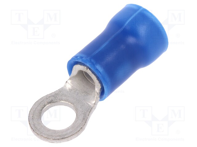 Ring terminal; M3,5; Ø: 3.68mm; 1.25÷2mm2; crimped; for cable; blue