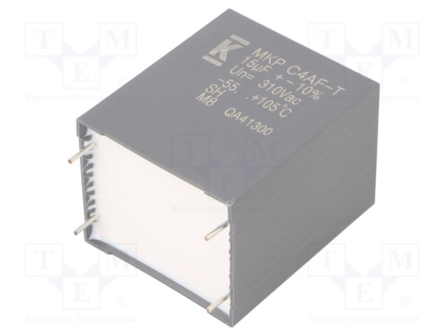 Capacitor: polypropylene; DC-Link; 15uF; ESR: 2.8mΩ; THT; ±10%