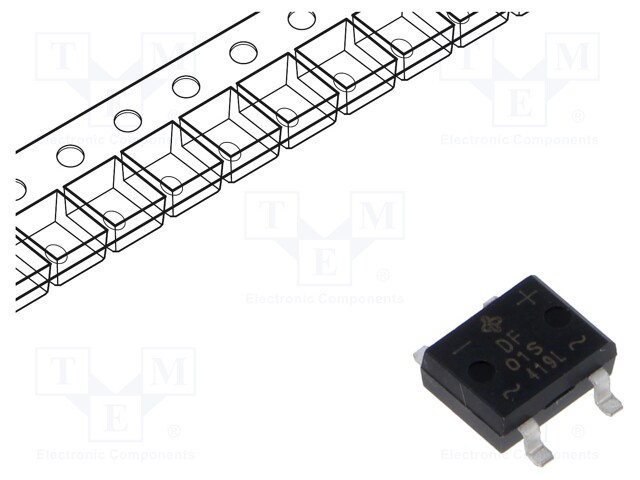 Bridge rectifier: single-phase; Urmax: 100V; If: 1A; Ifsm: 30A; DFS