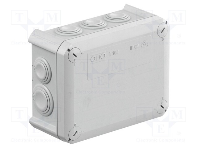 Enclosure: junction box; X: 116mm; Y: 150mm; Z: 67mm; polypropylene