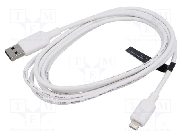 Cable; Apple Lightning plug,USB A socket; nickel plated; 1m