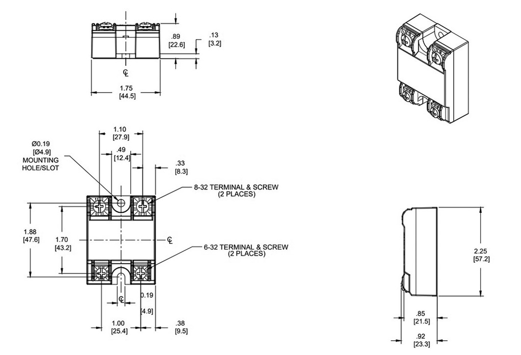 Relay: solid state; Ucntrl: 3.5÷32VDC; 10A; 1÷200VDC; on panel