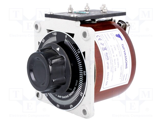 Variable autotransformer; 230VAC; Uout: 0÷260V; 2.8A; 3.3kg