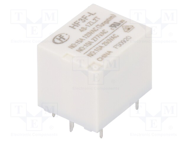 Relay: electromagnetic; SPDT; Ucoil: 48VDC; 10A/277VAC; 10A/30VDC