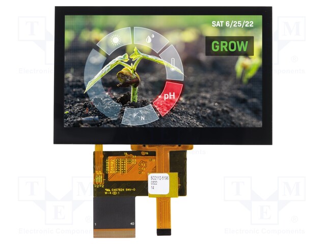 Display: TFT; 4.3"; 480x272; Illumin: LED; Dim: 105.5x67.2x4.65mm