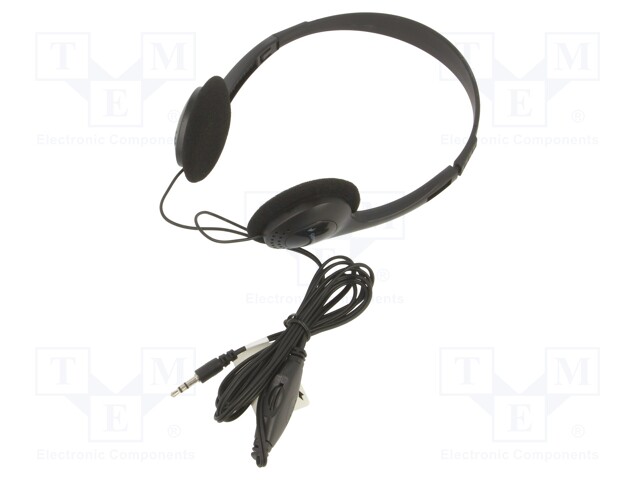 Headphones; black; Jack 3,5mm; headphones; 20Hz÷20kHz; 1.8m; 32Ω