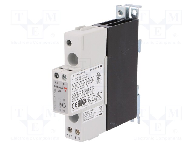 Relay: solid state; Ucntrl: 20÷275VAC; 25A; 42÷600VAC; DIN,panel