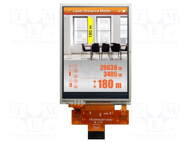 Display: TFT; 2.4"; 240x320; Illumin: LED; Dim: 42.72x60.26x3.43mm