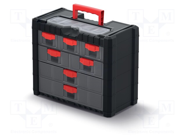 Set with containers; W: 400mm; Colour: black; H: 326mm; D: 200mm