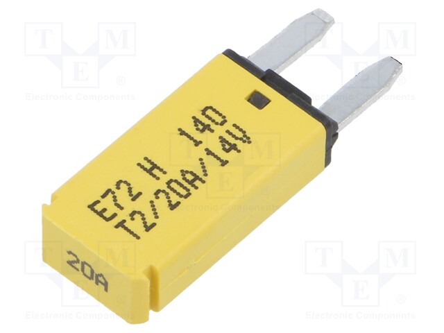 Fuse: fuse; 20A; 12VDC; automotive; 12.45mm