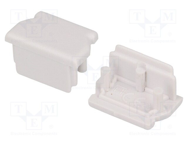 Cap for LED profiles; white; ABS; Application: UNI12