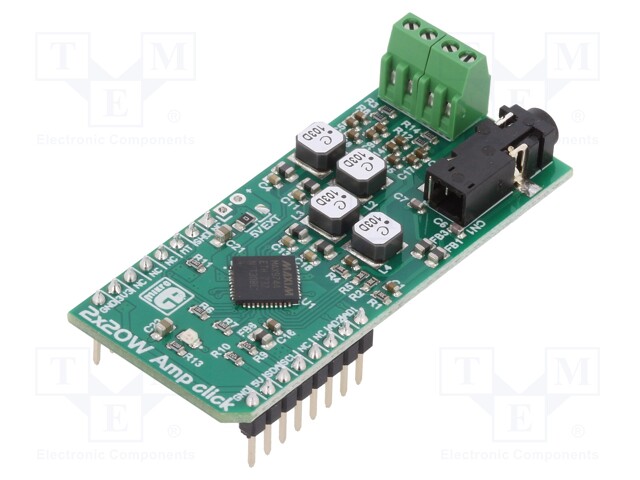 Click board; dual-channel class D audio amplifier; I2C; MAX9744