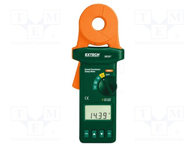 Meter: grounding resistance; LCD 4 digits (9999); Sampling: 2x/s