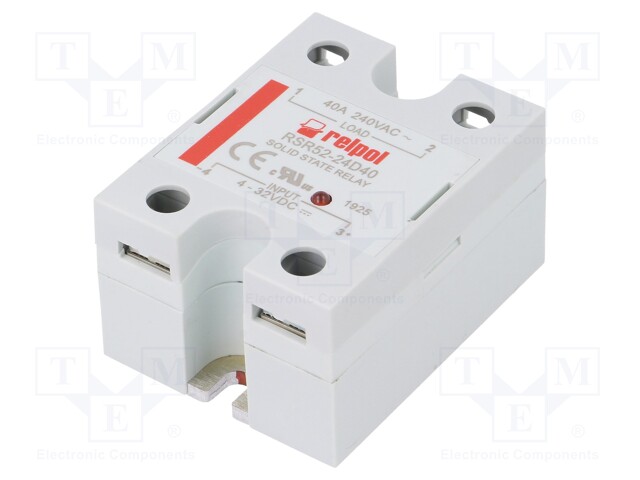 Relay: solid state; Ucntrl: 4÷32VDC; 40A; 48÷280VAC; -30÷80°C; IP20