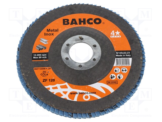 Flap grinding wheels; Ø: 115mm; Øhole: 22.23mm; Granularity: 120