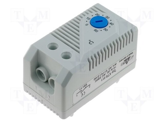 Sensor: thermostat; Contacts: NO; 10A; 250VAC; IP20; Mounting: DIN