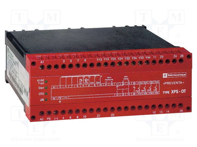 Safety Relay, 115 VAC, 3PST-NO, Preventa XPS-OT Series, DIN Rail, 1.5 A, Screw Clamp