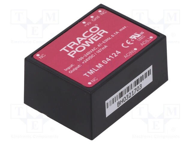 Converter: AC/DC; 4W; Uout: 24VDC; Iout: 167mA; 73%; Mounting: PCB