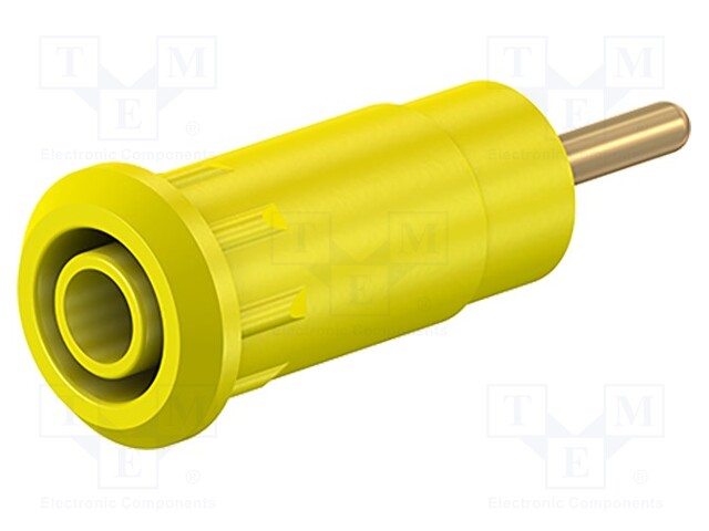 Socket; 2mm banana; Overall len: 29mm; yellow; Mounting: plug-in