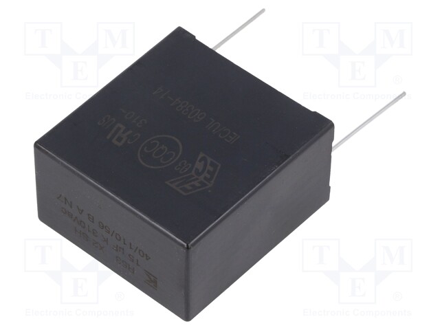 Capacitor: polypropylene; X2; 15uF; 37.5mm; ±10%; 42x44x24mm