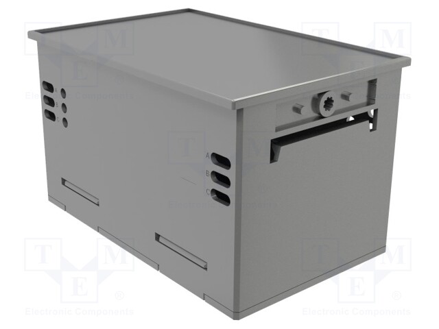 Enclosure: junction box; X: 44mm; Y: 66.5mm; Z: 29.7mm; grey